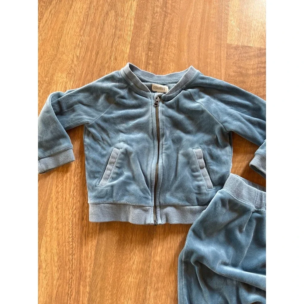 GYMBOREE Baby blue Velour Tracksuit Set